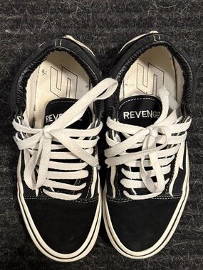 Vans Black & White Low-Top Skate Sneakers